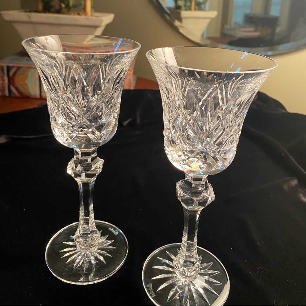 Set of two RARE Waterford Kilkeary Claret glasses.